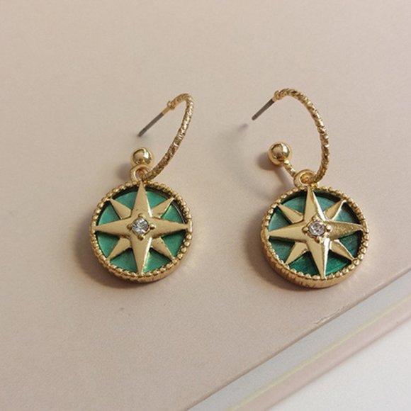 Myth X Dream Jewelry - 💙💕Last one Rose Des Vents Charm Hoops Earrings